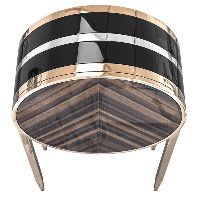 "Elisir" Credenza With Stainless Steel and Bronze For Sale - Image 9 of 9