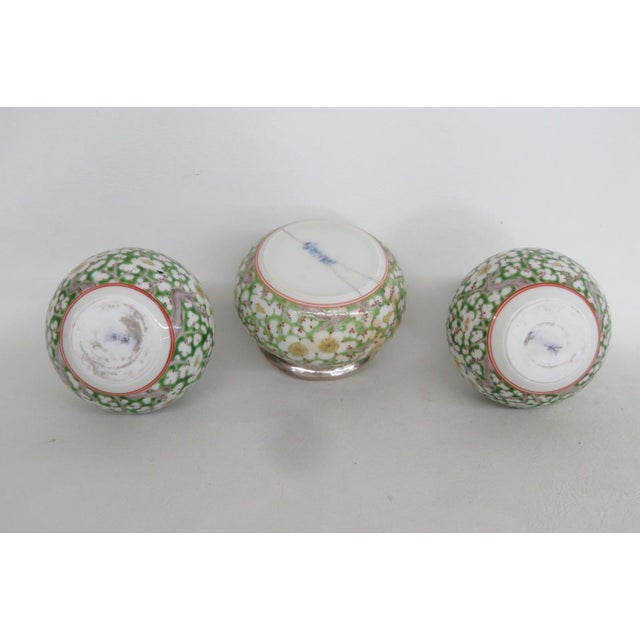 Cloisonne Enamel Sterling Lidded 3pc Vanity Set Empty Perfume Bottles Jar 5113b For Sale - Image 13 of 18