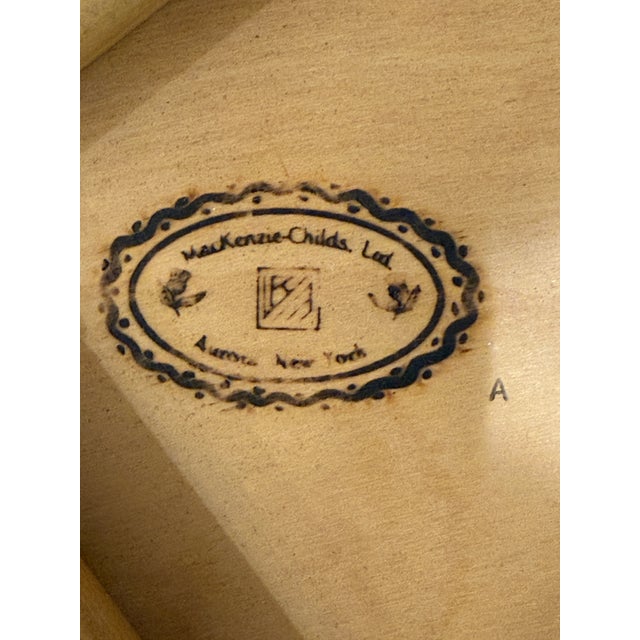 Vintage Mackenzie Childs Rattan Leather Table For Sale - Image 9 of 9