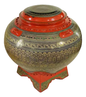 Large Vintage Museum Burmese Temple Offering Box /Vessel