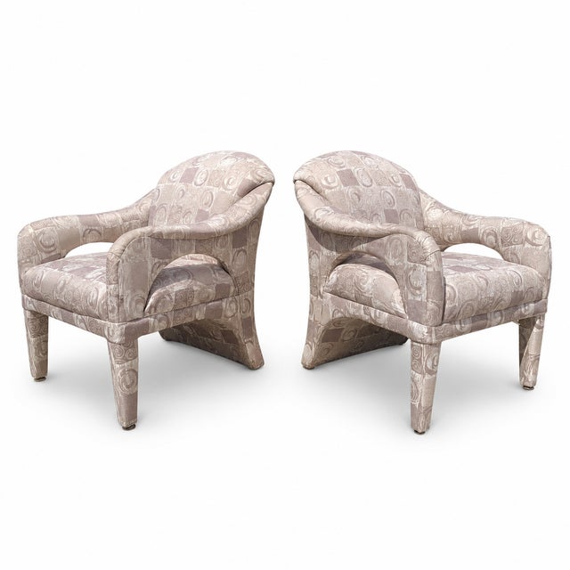 Kagan Style Postmodern Sculptural Chairs by Carson’s - a Pair For Sale
