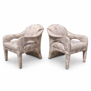 Kagan Style Postmodern Sculptural Chairs by Carson’s - a Pair