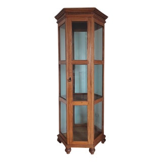 Vintage Teak Display Cabinet, 1980s For Sale