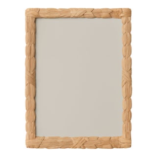 Vintage Carved Wood Leaf Frame Mirror For Sale