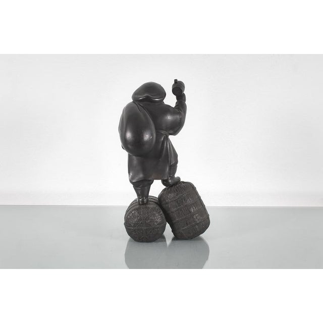 1940s Mid-Century Modern Asian Art Daikoku Bronze Sculpture, 1940 For Sale - Image 5 of 12
