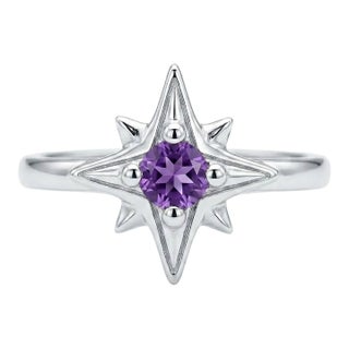 Amethyst North Star Ring, Star-Bust Celestial Ring Us 7 For Sale