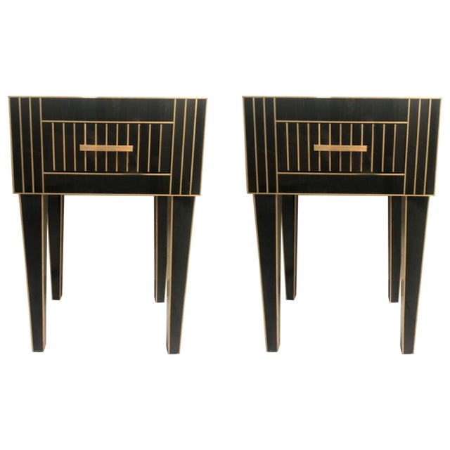 New Mirrored Nightstand in Black Mirror and Chrome, Price Per 1 Item For Sale - Image 15 of 18