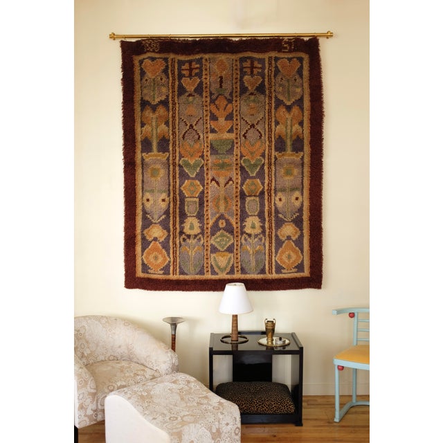 1930s Large Finnish Mid-Century Rya Tapestry For Sale - Image 9 of 9