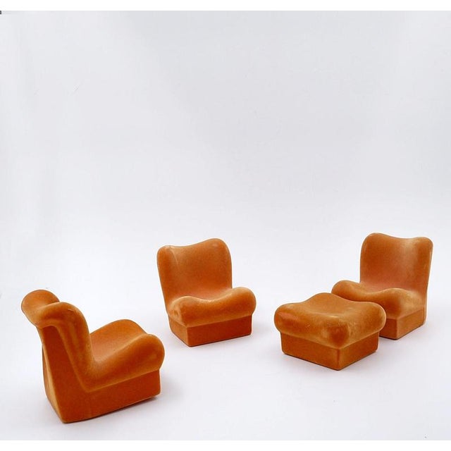 Mini Doll Furga Chairs and Ottoman for Lucia Furniture, Italy, 1960s, Set of 4 For Sale - Image 9 of 9
