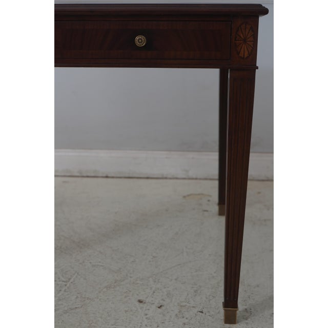 Scarborough House Leather Top Crotch Mahogany Games Table For Sale - Image 9 of 18