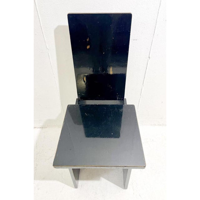 Constructivist Black Wooden Dining Chairs, Hungary, 1930s, Set of 6 For Sale - Image 9 of 10