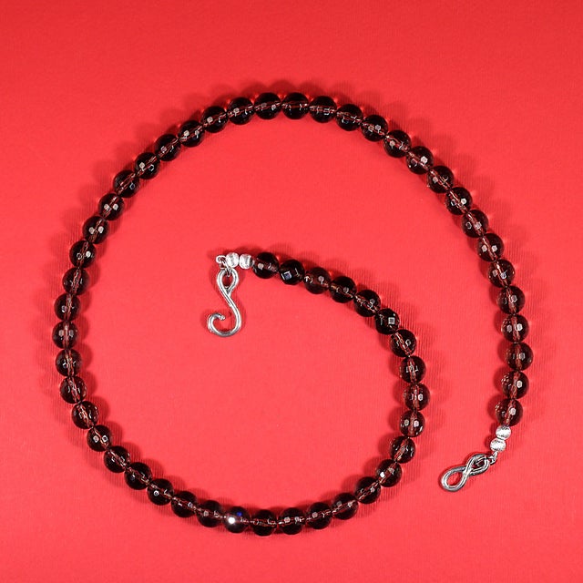 2020s Ajd 24 Inch Faceted Smoky Quartz Necklace For Sale - Image 5 of 5