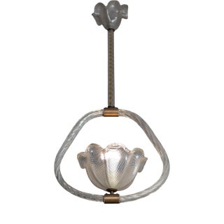 Vintage Pendant Light in Murano Glass from Barovier & Toso, 1940s For Sale