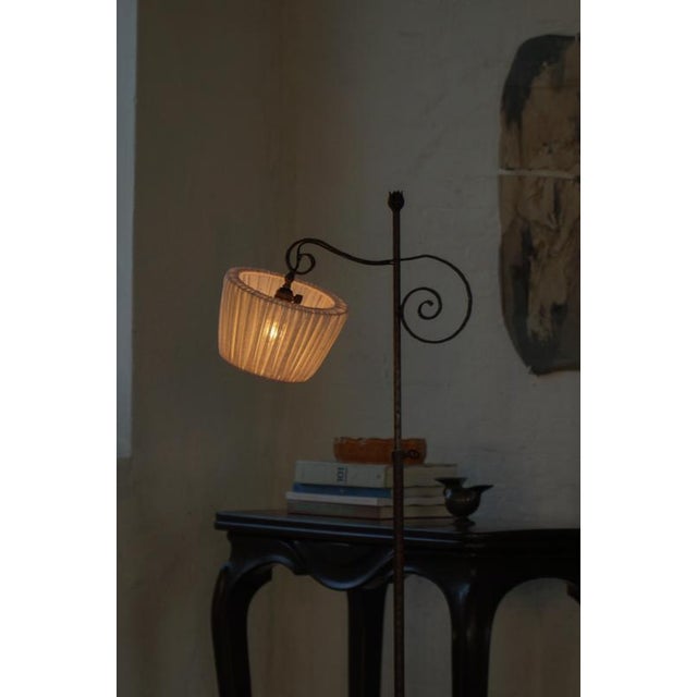 Vintage Danish Wrought Iron Floor Lamp with Swirl Detail, 1940s For Sale - Image 14 of 18