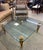 Hollywood Regency Vintage Hollywood Regency Glass Top Square Coffee Table For Sale - Image 3 of 3