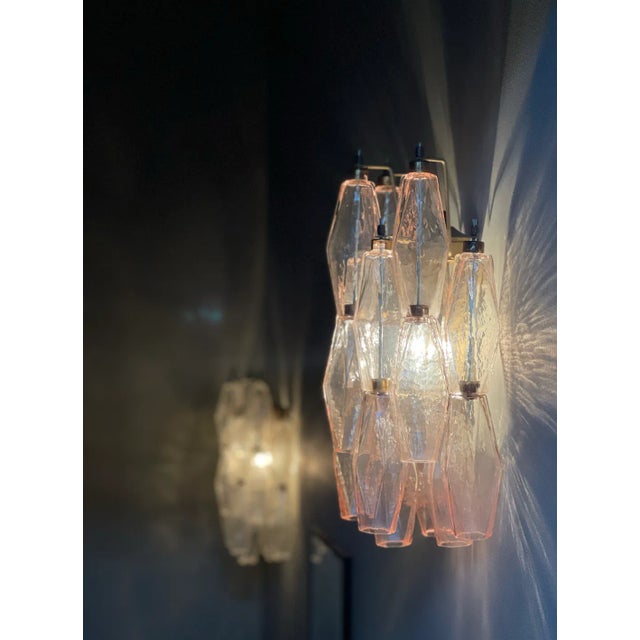 Murano Corridor Wall Lamps in Light Pink Tone, Set of 4 For Sale - Image 3 of 10