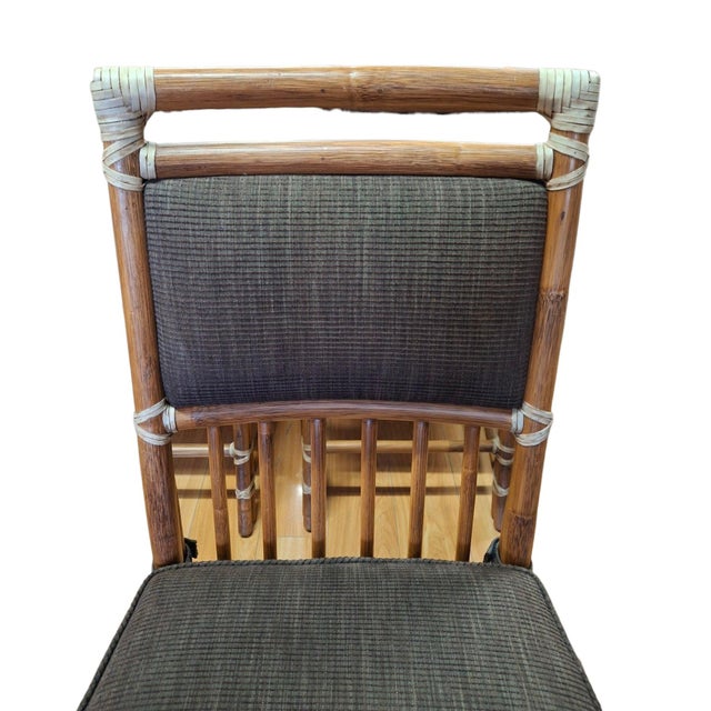 McGuire Set of 4 McGuire Bamboo Dining Side Chairs For Sale - Image 4 of 6