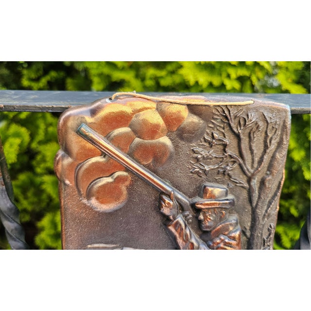 Painting, Copper Relief, Hunting, 1940s For Sale - Image 4 of 8