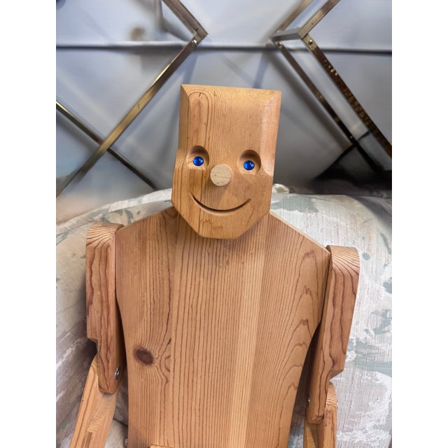 Wood Vintage 1980s Pop Art Articulating “Robot Man” by Don Ellefson For Sale - Image 7 of 13