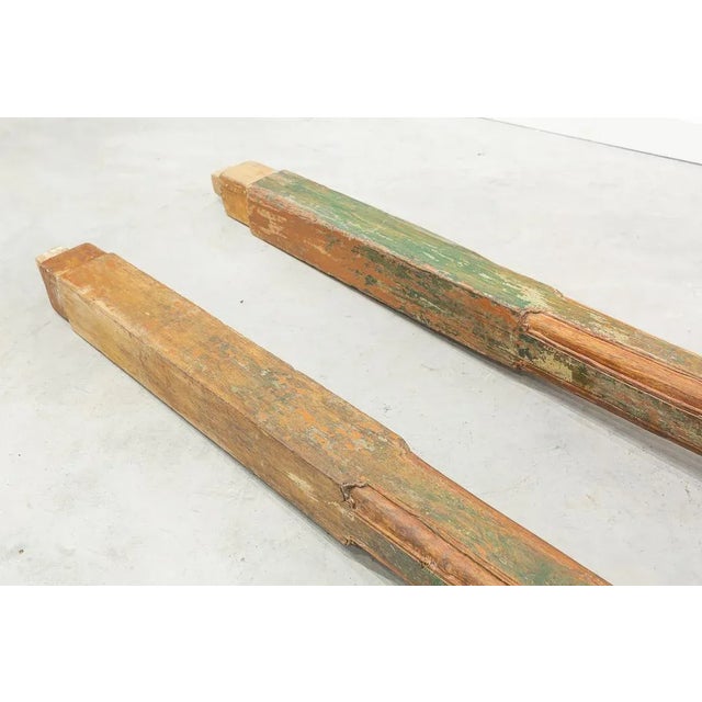 Wood Indonesian Wood Columns, 1900s, Set of 2 For Sale - Image 7 of 9