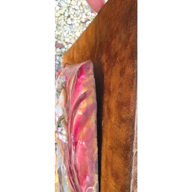 Large Porcelain Plaque in Bas-Relief with Polychrome Enamel Decoration from Capodimonte, Early 19th Century For Sale - Image 10 of 11