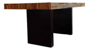 Environment Furniture Santomer Reclaimed Wood Organic Modern Rustic Farmhouse Dining Table