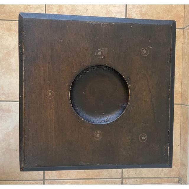 Brown Handcrafted Copper Lined Wood Side Table W Pitcher Space For Sale - Image 8 of 18