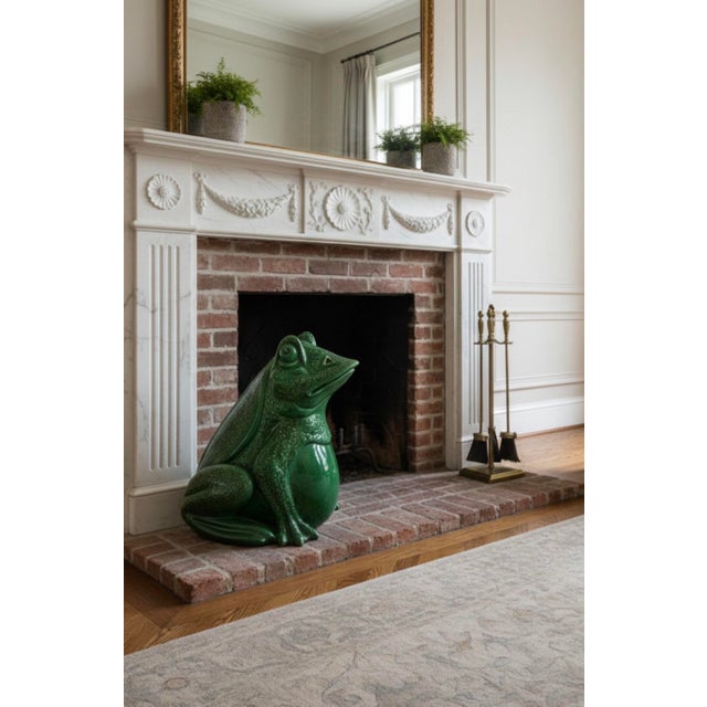 Emerald Large Mid-Century Modern Style Italian Ceramic Frog Garden Sculpture For Sale - Image 8 of 8