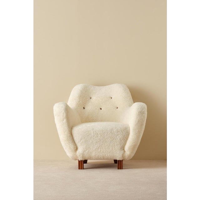 Swedish Sheepskin Easy Chairs, 1950s, Set of 2 For Sale - Image 4 of 9
