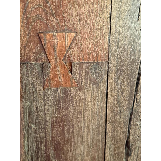 Wood 1880's English Carved Oak Gothic Style Crusader Knight in 18th Century Thick Plank For Sale - Image 7 of 7