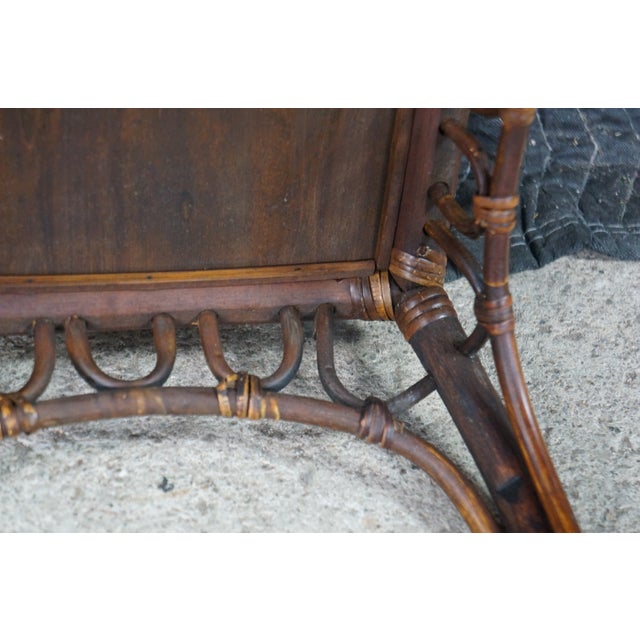 Mid-Century Modern Bentwood Woven Rattan Pedestal Table Sculpture Stand Boho 24" For Sale - Image 16 of 17