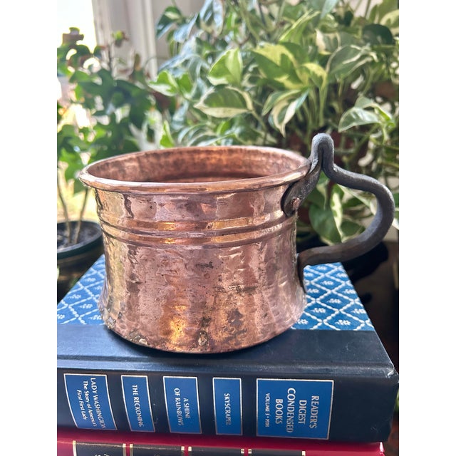 Rustic European Antique Copper Dipper With Forged Iron Handle For Sale - Image 3 of 11