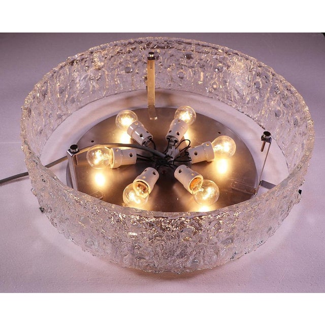 German Doria Flush Mount in Ice Glass, 1960 For Sale - Image 6 of 7