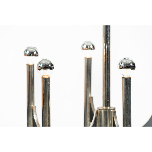 Chrome Gaetano Sciolari Italian Chrome Mid Century Modern Chandelier, 1970s For Sale - Image 8 of 12