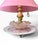 Hollywood Regency Vintage Hanging Bird Feeder | Pink Shade, Ruffled Glass & Floral Plate For Sale - Image 3 of 5