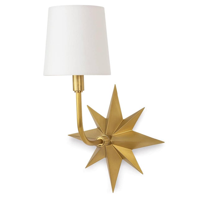 Brass Regina Andrew Etoile Steel Sconce, Natural Brass For Sale - Image 8 of 8