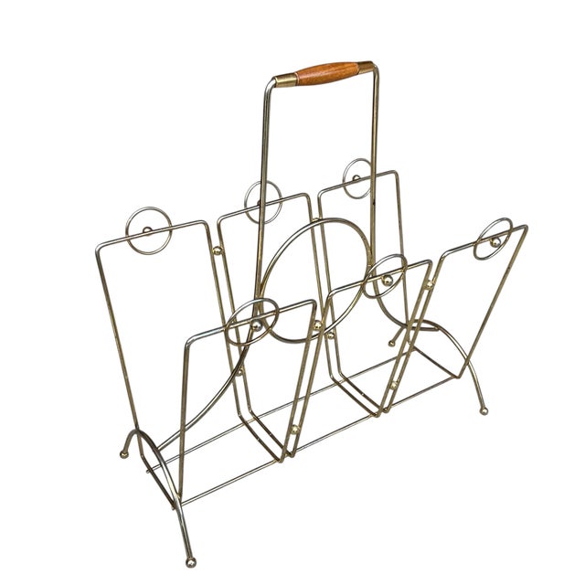 Vintage Metal Magazine Rack Mid-Century Modern For Sale - Image 12 of 16