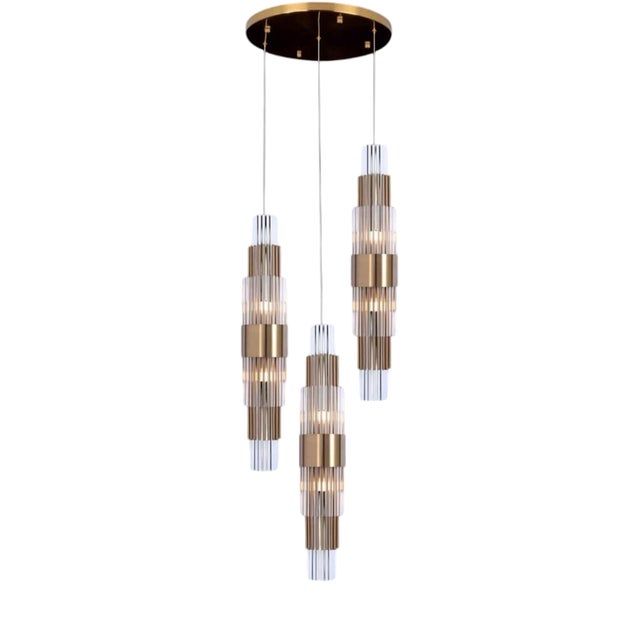 Collection Spiga Suspension in Metal and Glass by Jago For Sale
