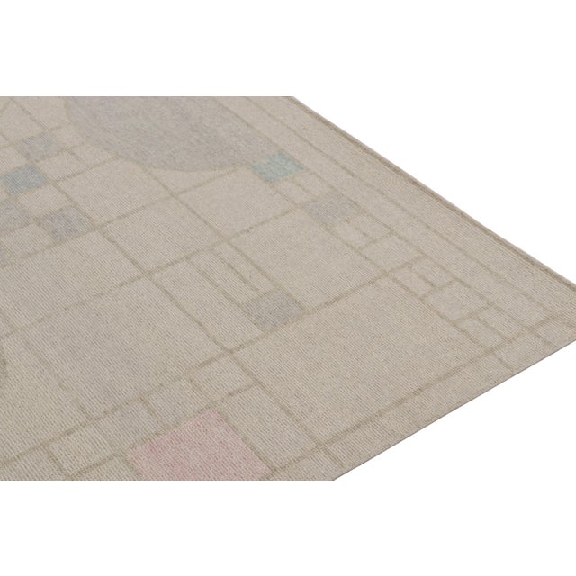 Rug & Kilim’s Distressed Style Modern Rug in Polychromatic Geometric Patterns For Sale In New York - Image 6 of 7