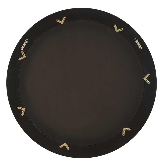 Kenneth Ludwig Chicago Frontier Round Wood Mirror For Sale - Image 4 of 5