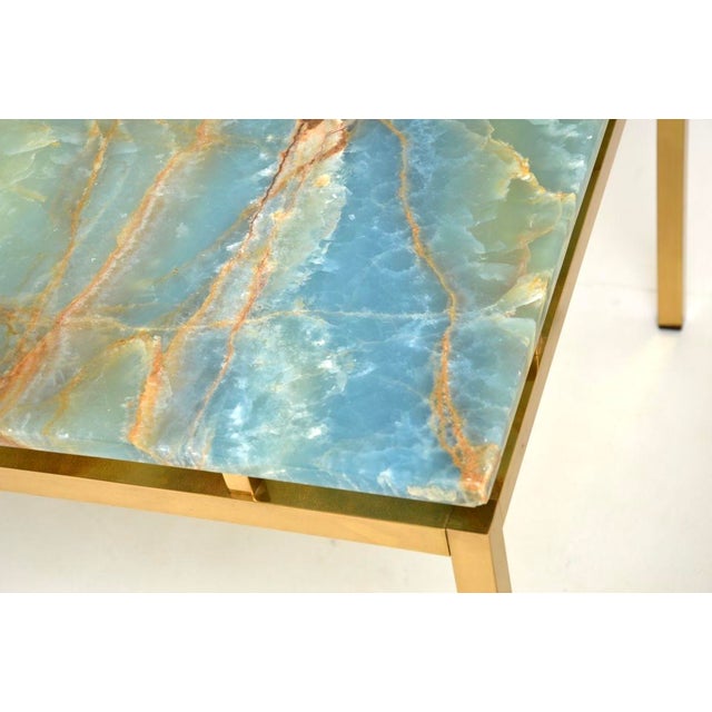 Vintage Italian Brass and Marble Side Tables, 1970s, Set of 2 For Sale - Image 6 of 10