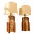 Vintage Walnut & Cork Architectural Table Lamp - Pair For Sale
