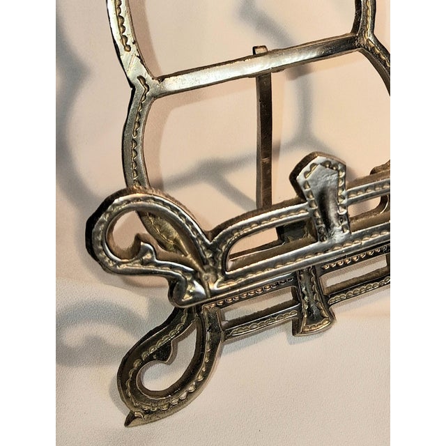 Chinoiserie Vintage Handmade Brass Tabletop Easel With Pagoda. Mid-Century, Chinoiserie. For Sale - Image 3 of 10