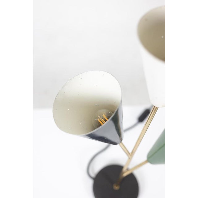 3-Light Floor Lamp in Sheet Metal and Brass from Stilnovo, 1960s For Sale - Image 6 of 8