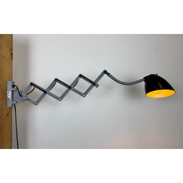 Industrial Scissor Wall Lamp from Elektroinstala, 1960s For Sale - Image 14 of 18