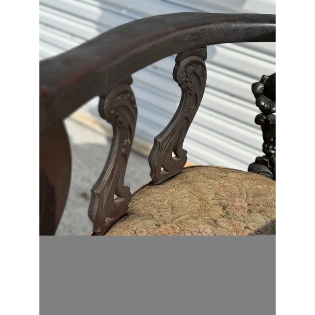 Rustic Late 19th Century Black Forest Carved Armchair For Sale - Image 3 of 4