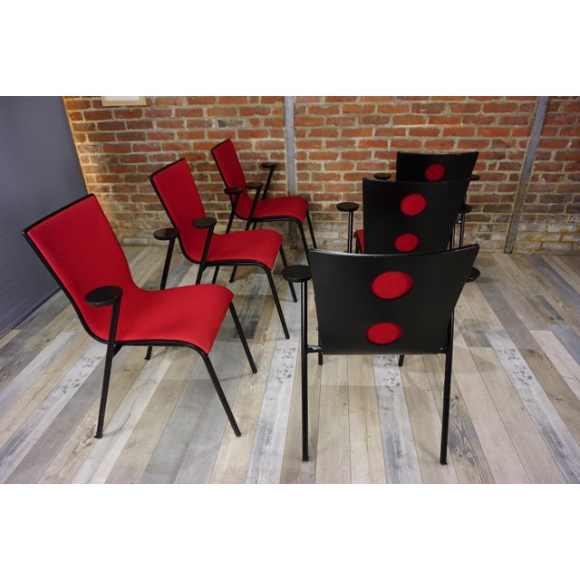 Vintage Occhio Desk Chairs by Roel Vandebeek for Drisag, 2000s, Set of 6 For Sale - Image 9 of 11