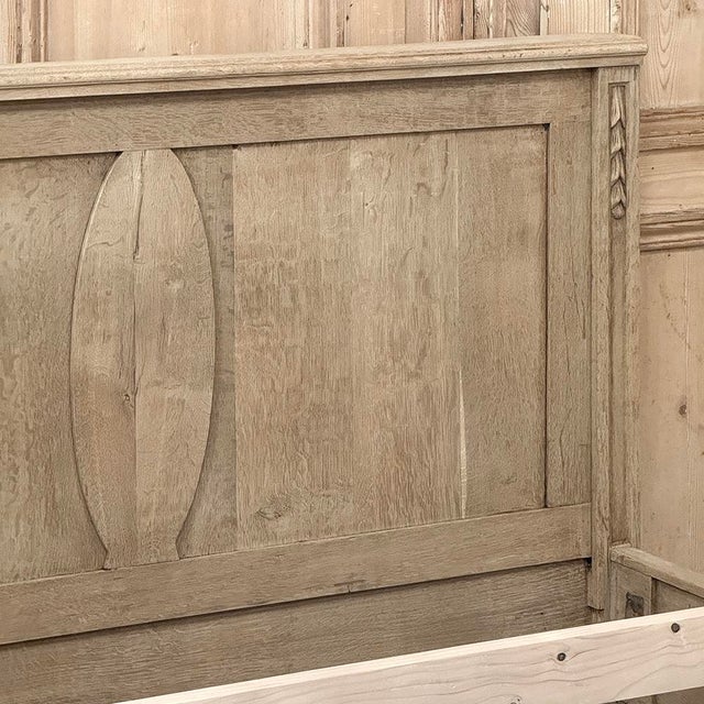Antique Country French Louis XVI Stripped Oak Full-Size Bed For Sale - Image 15 of 18
