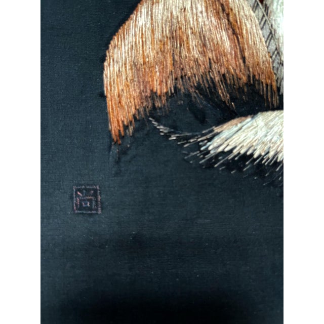 Pair of Framed Japanese Embroidery Art Portraits For Sale - Image 17 of 17