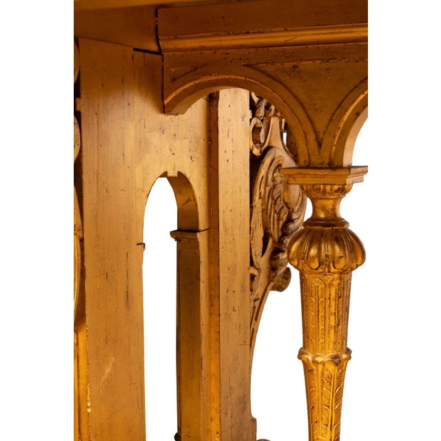 19th Century Renaissance Style Giltwood and Marble Console Table For Sale - Image 6 of 8